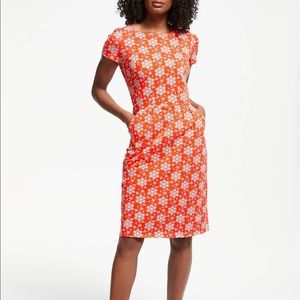 Boden Phoebe Jersey Dress in Blood Orange Floral